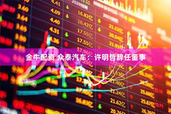 金牛配资 众泰汽车：许明哲辞任董事
